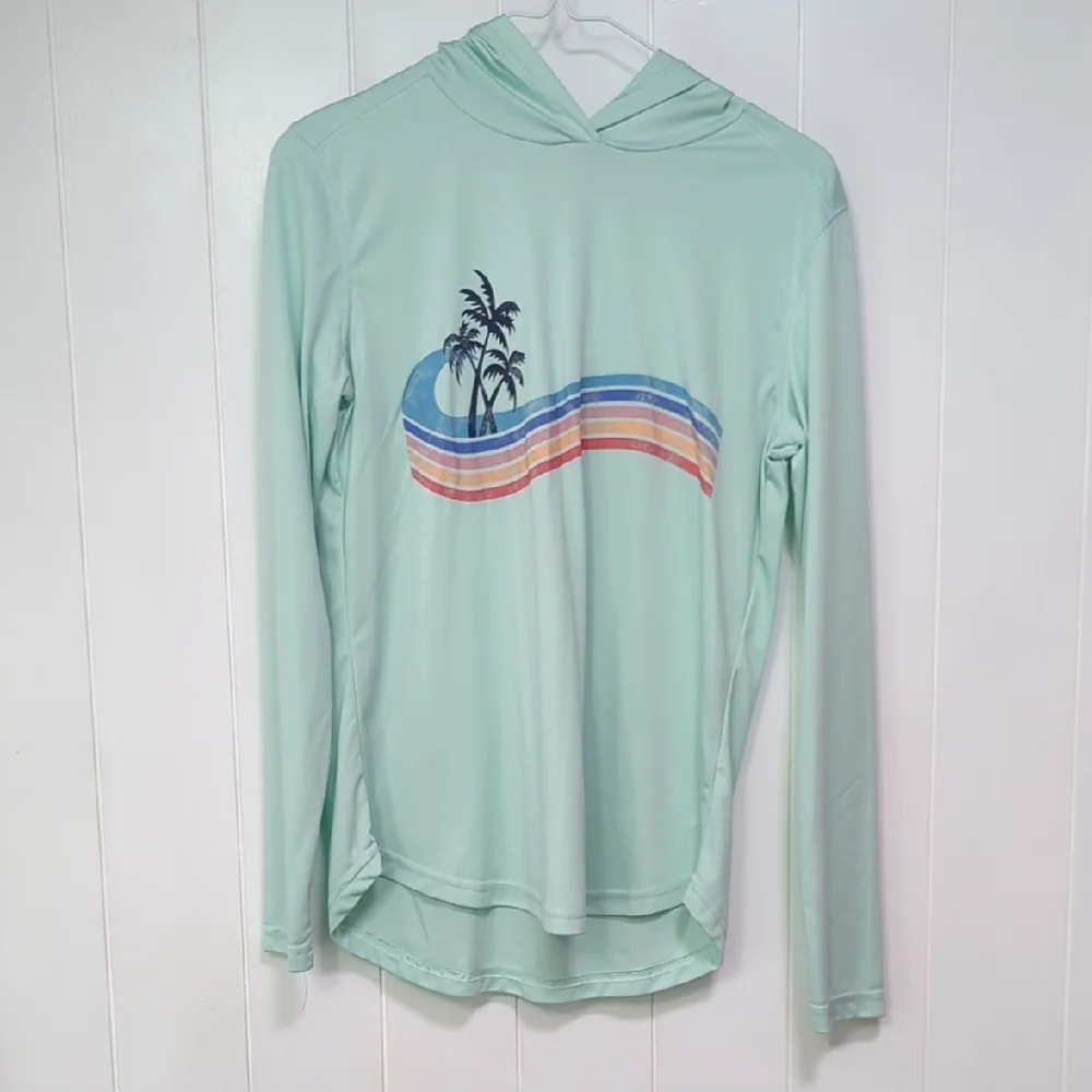 ❤️5/$25 Mint Green Kids Swim Hoodie Shirt